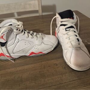White Jordan’s 7Y EUC boy’s sneakers